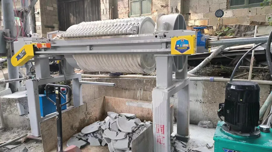 圆形高压压滤机处理现场